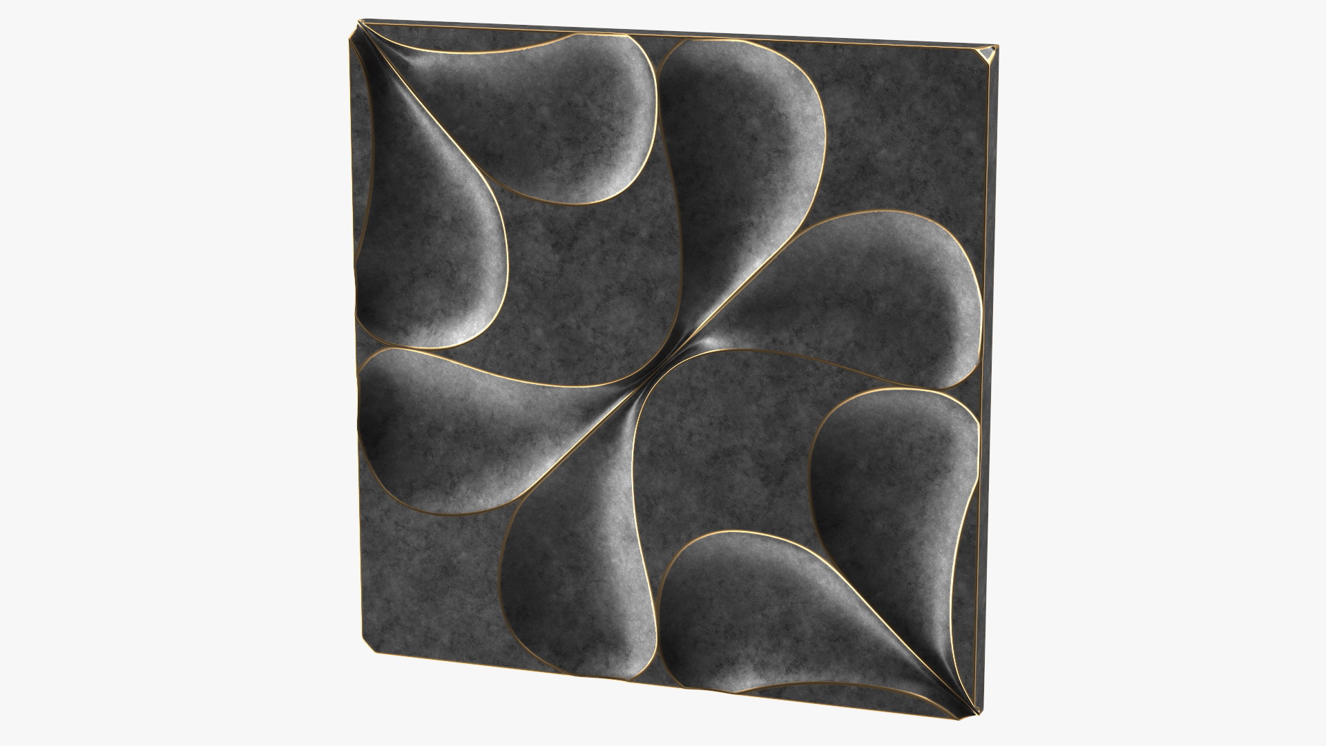 3D model 3D Wall Panel Drops Metal