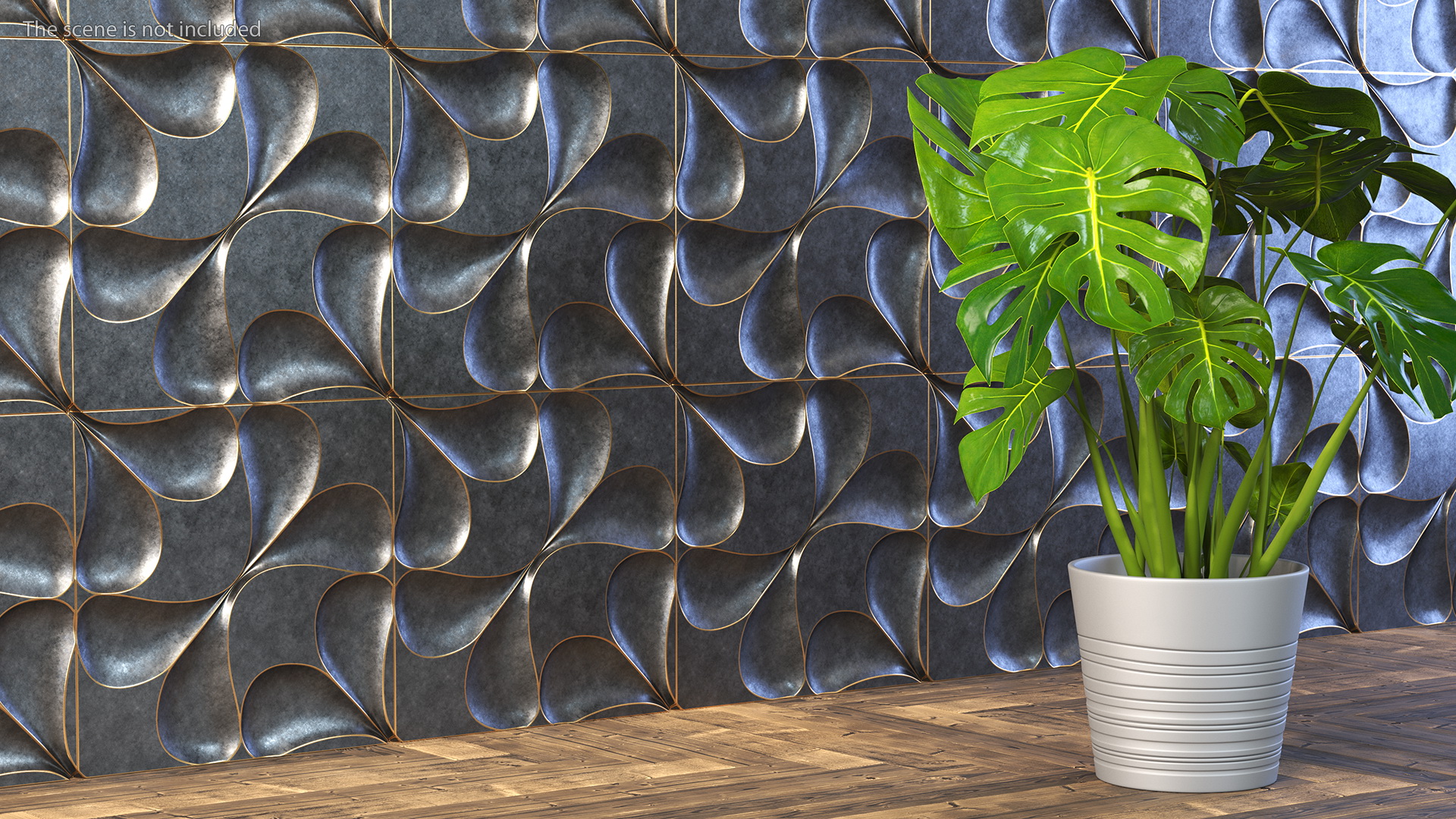 3D model 3D Wall Panel Drops Metal