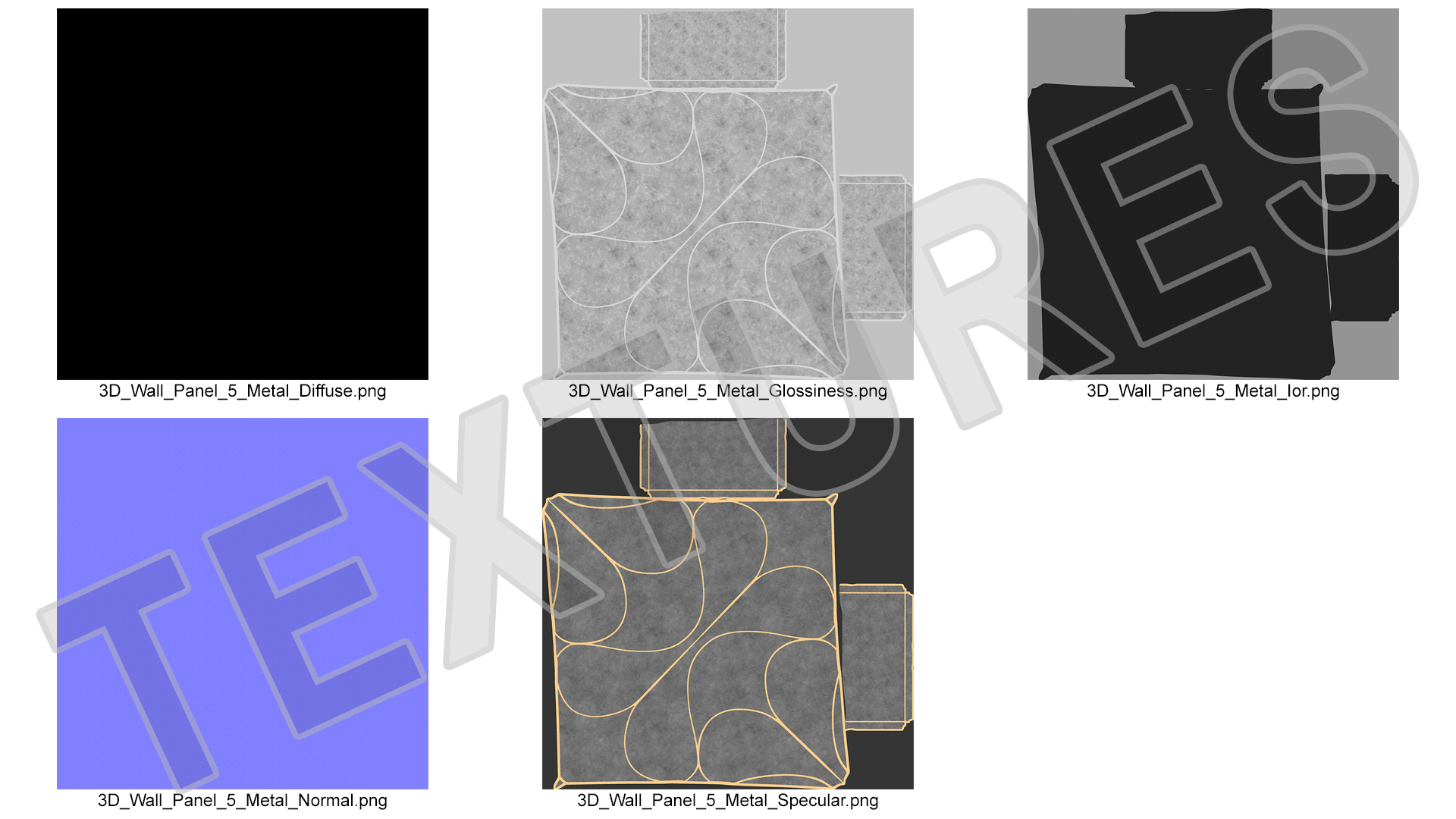 3D model 3D Wall Panel Drops Metal