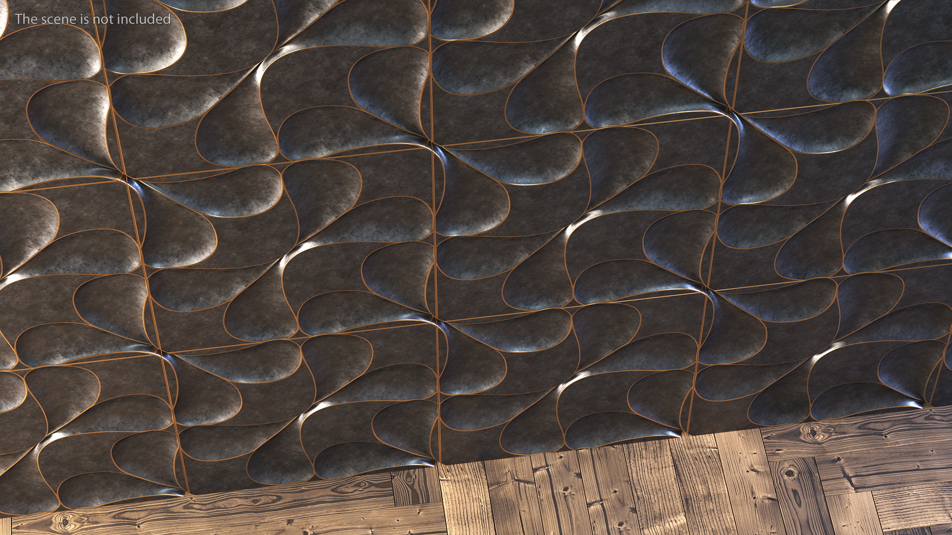 3D model 3D Wall Panel Drops Metal