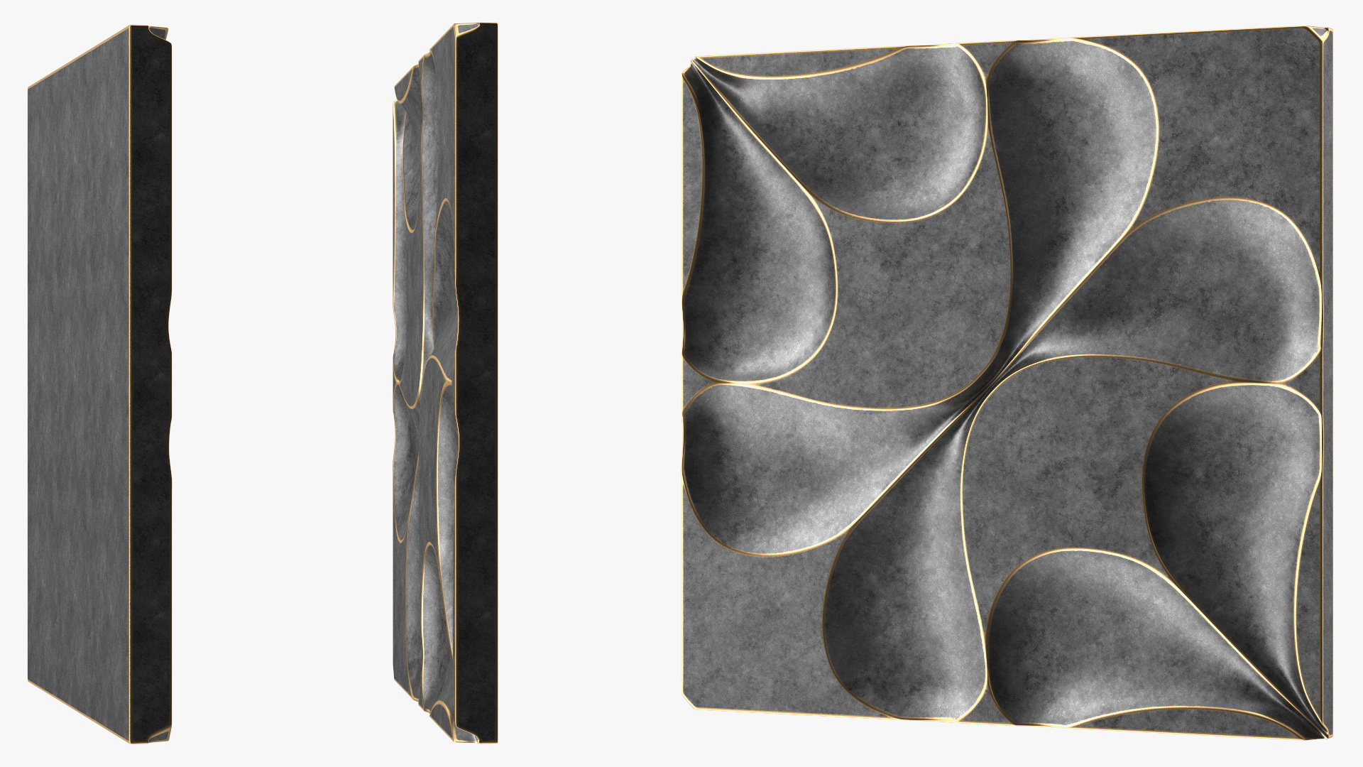 3D model 3D Wall Panel Drops Metal