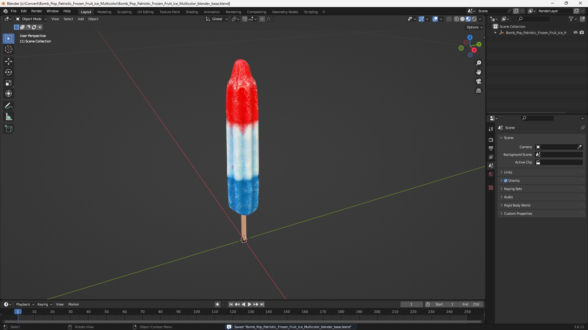 Bomb Pop Patriotic Frozen Fruit Ice Multicolor - view 10