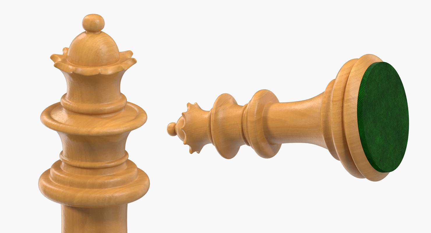 3D Wooden Chess Queen model