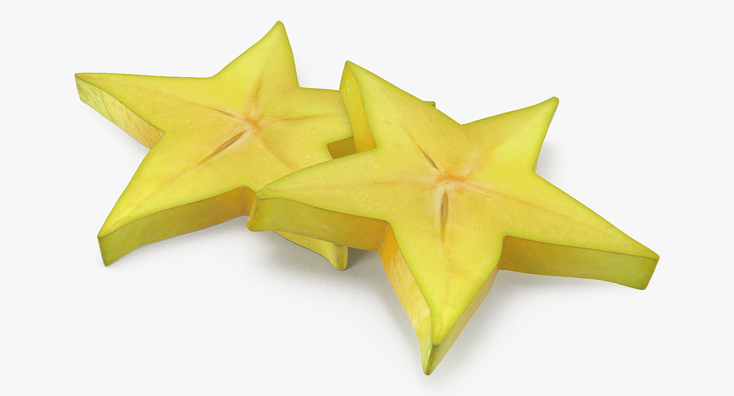 Star Fruit Or Carambola Slice 3D model