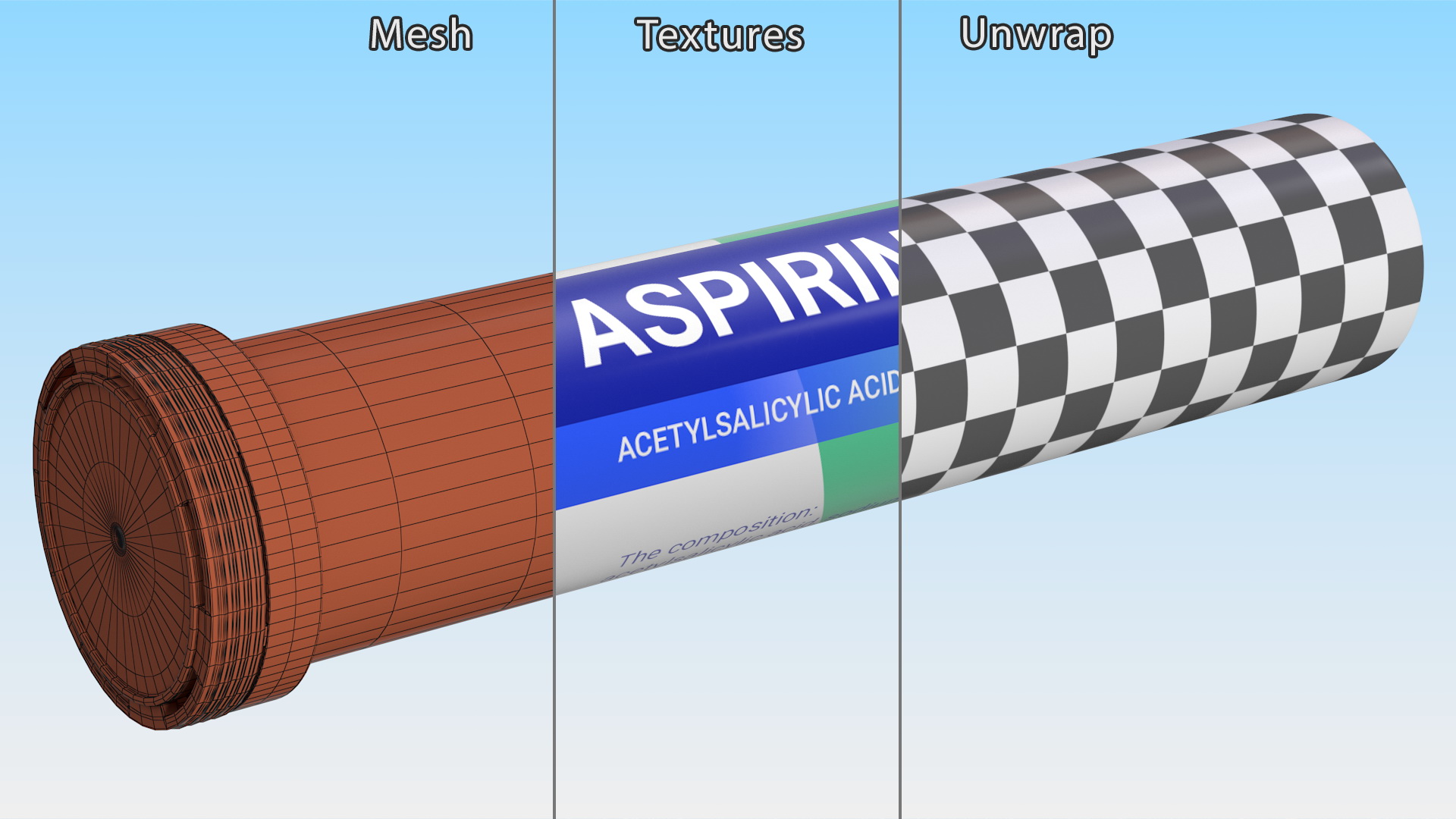 Effervescent Aspirine Package 25 Tabs 3D