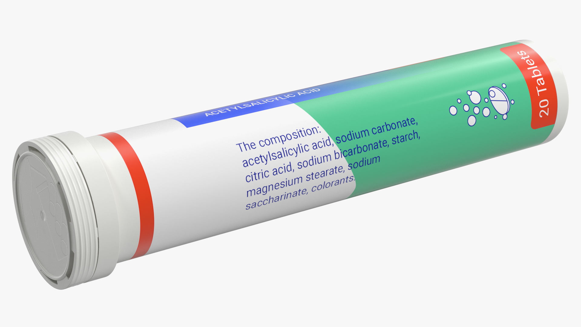 Effervescent Aspirine Package 25 Tabs 3D