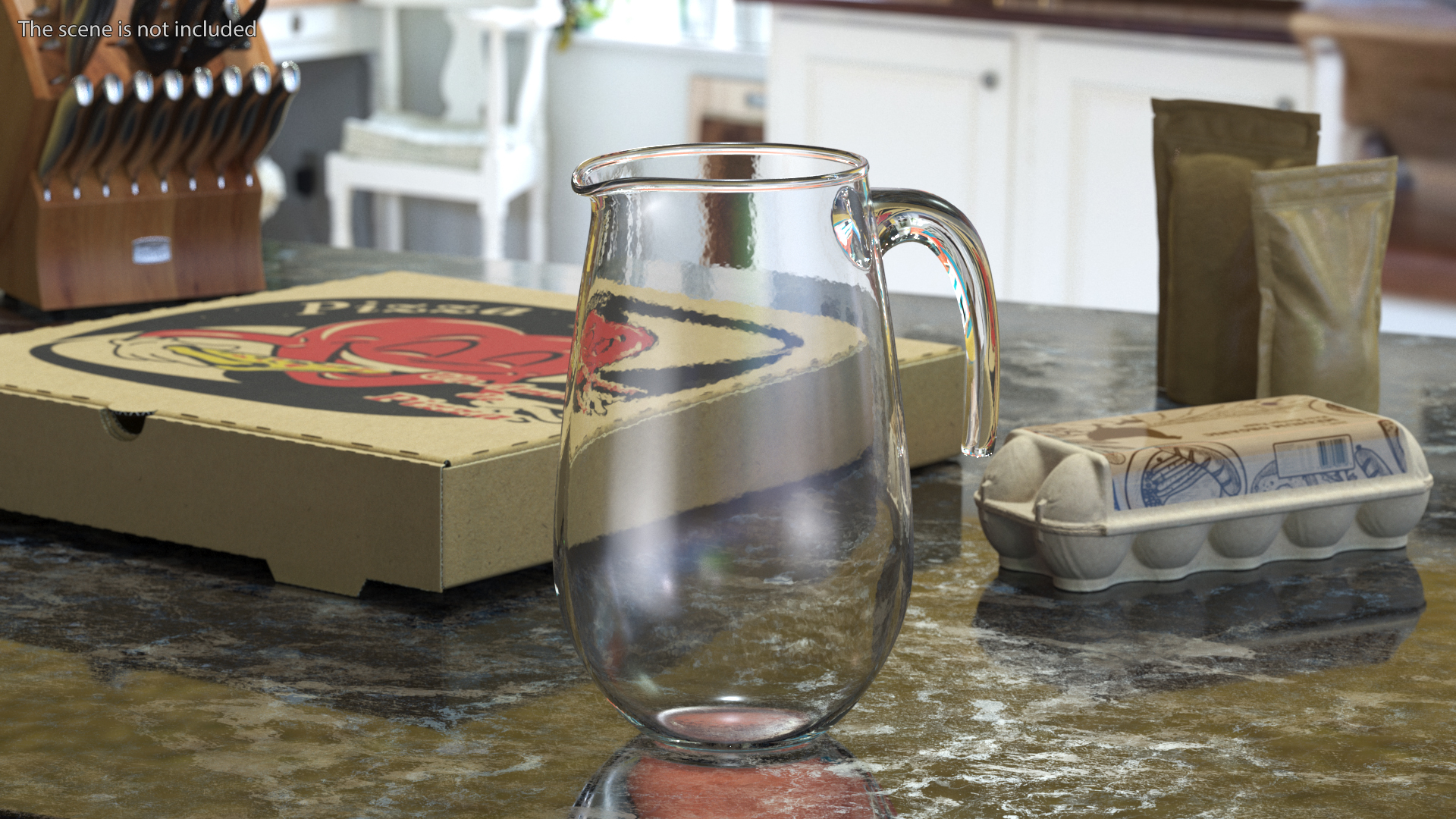 3D Glass Jug With Hook Handle