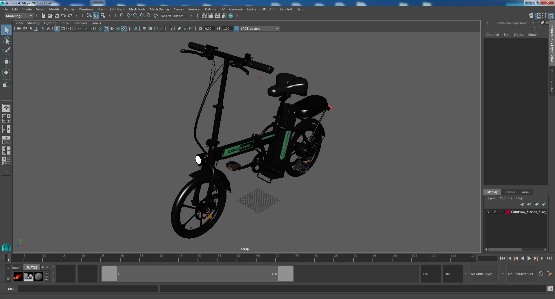 3D Colorway Electric Bike Black model