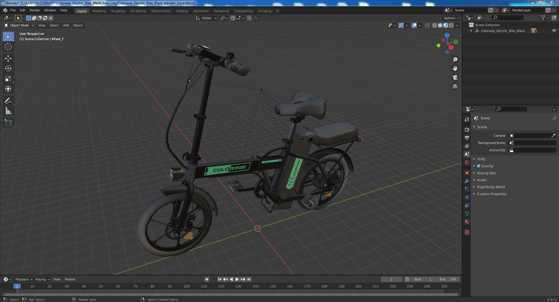 3D Colorway Electric Bike Black model
