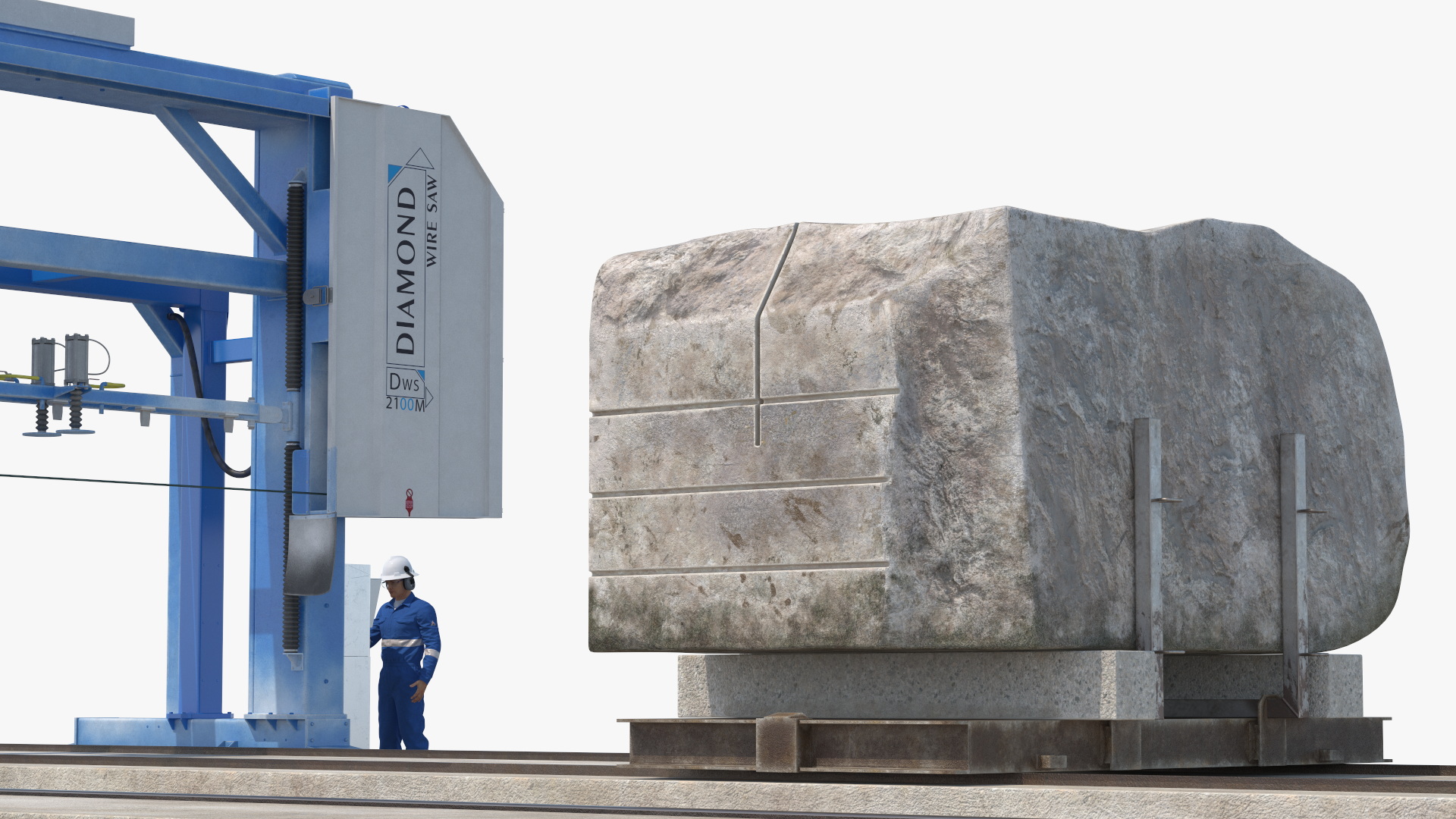 3D model Concrete Cutting with Wire Saw
