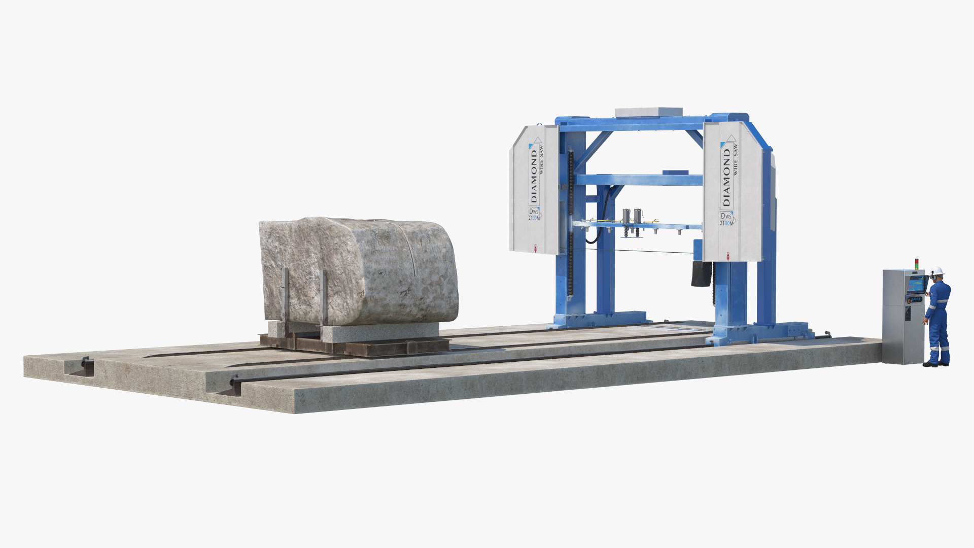 3D model Concrete Cutting with Wire Saw