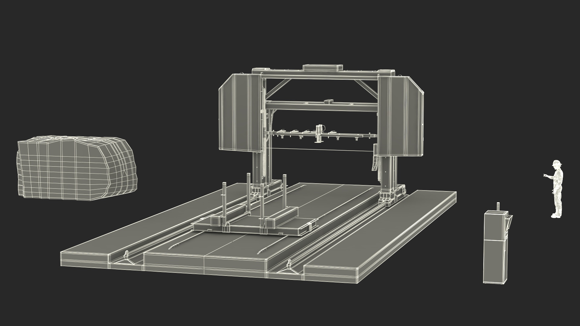 3D model Concrete Cutting with Wire Saw