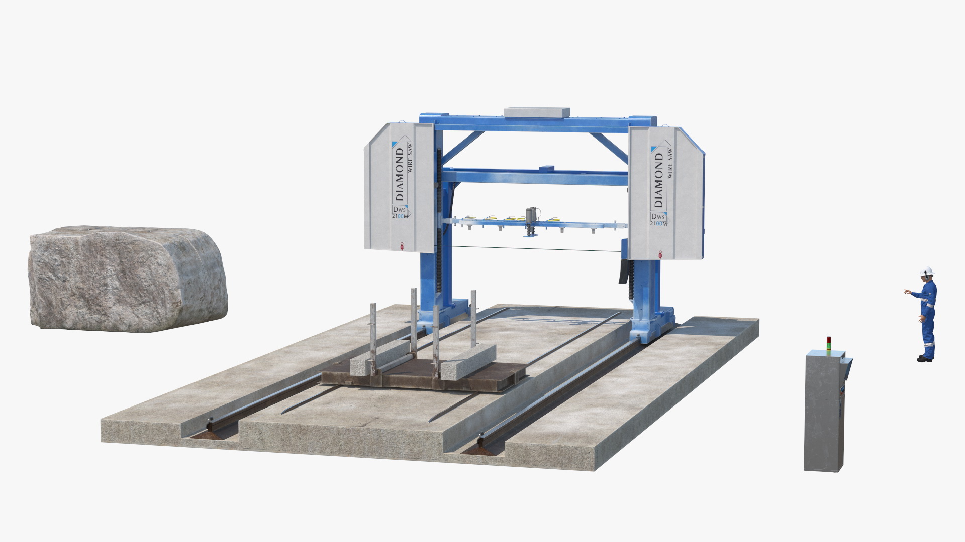 3D model Concrete Cutting with Wire Saw