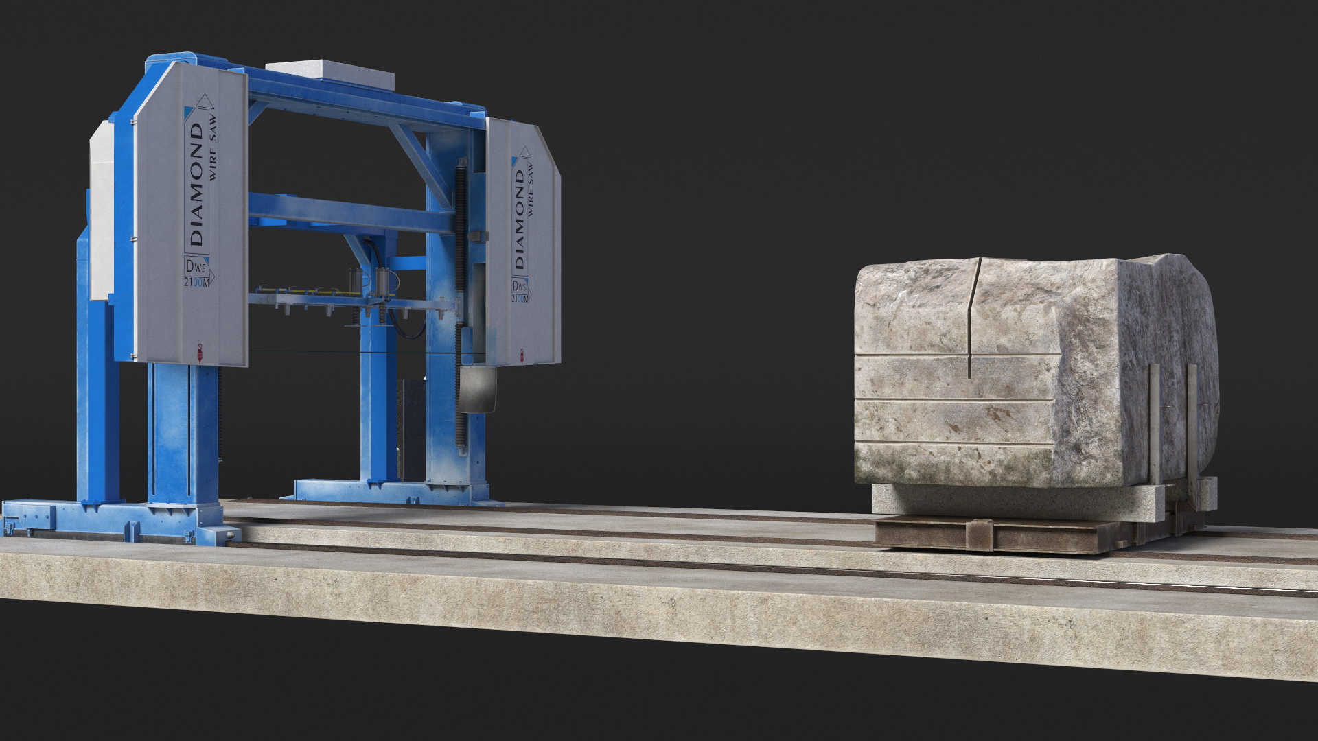 3D model Concrete Cutting with Wire Saw