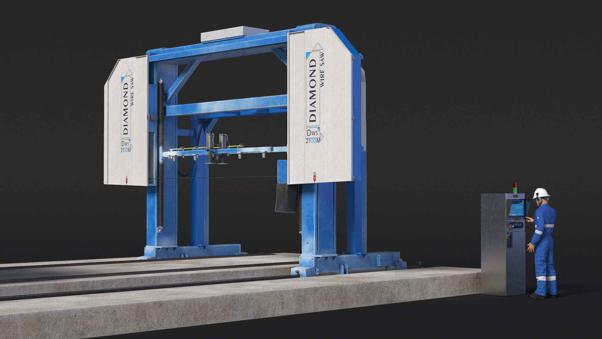 3D model Concrete Cutting with Wire Saw