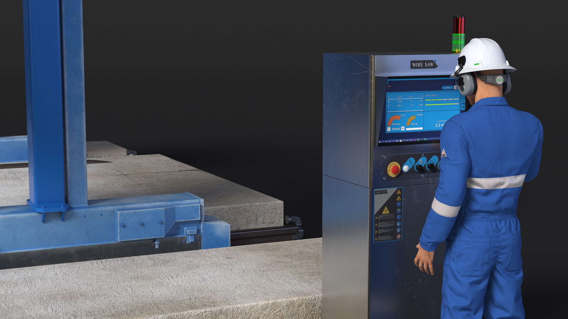 3D model Concrete Cutting with Wire Saw