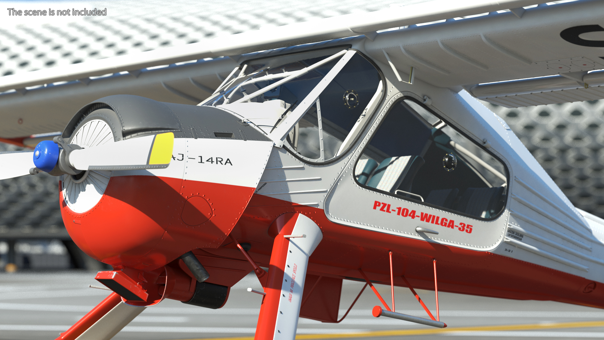 Utility Airplane PZL 104 Wilga White Rigged for Cinema 4D 3D