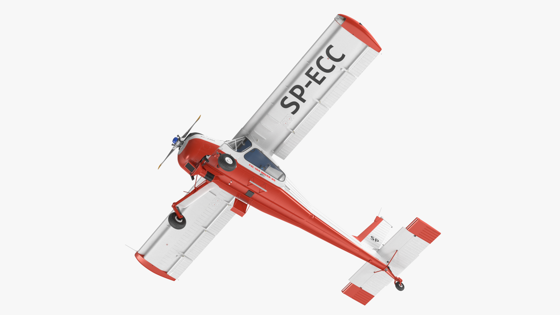 Utility Airplane PZL 104 Wilga White Rigged for Cinema 4D 3D