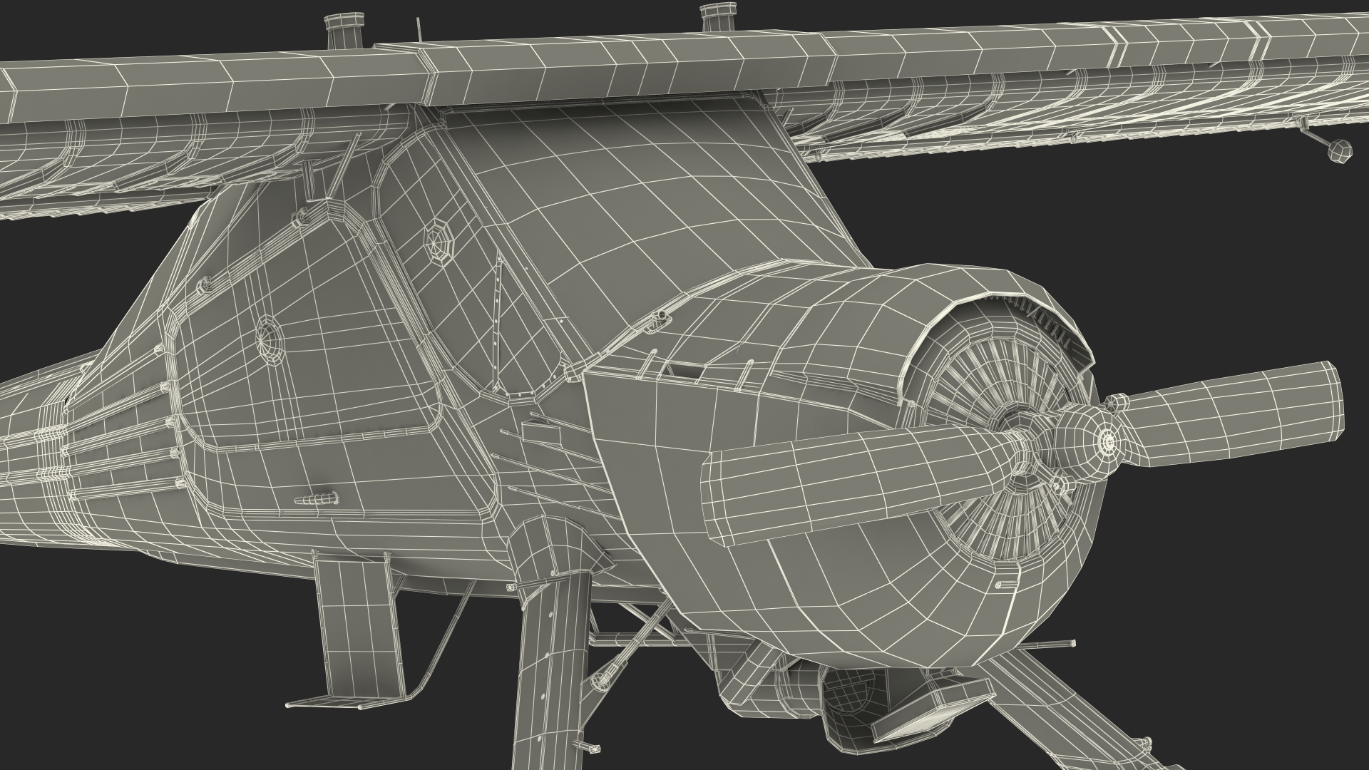 Utility Airplane PZL 104 Wilga White Rigged for Cinema 4D 3D
