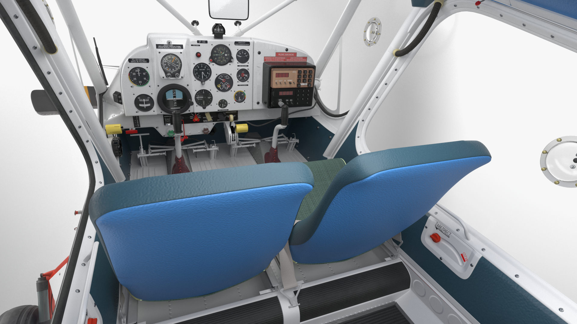 Utility Airplane PZL 104 Wilga White Rigged for Cinema 4D 3D