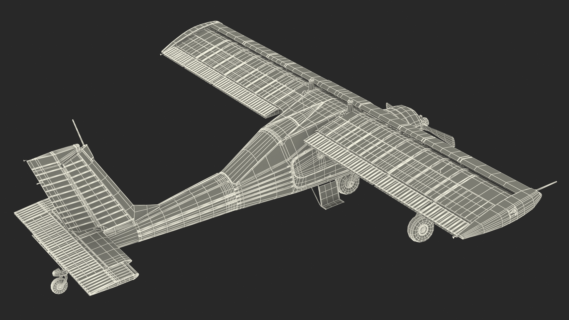 Utility Airplane PZL 104 Wilga White Rigged for Cinema 4D 3D