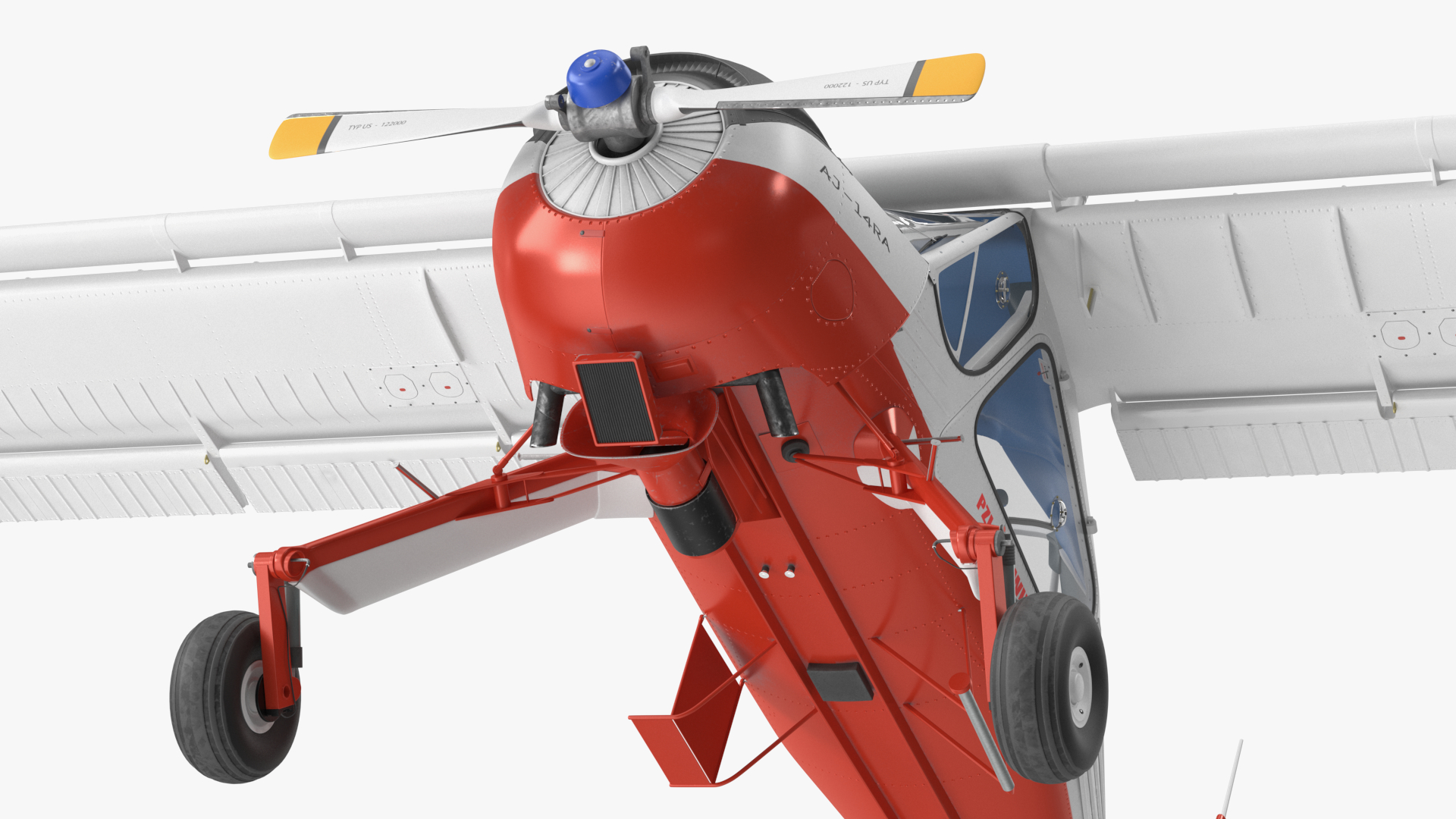 Utility Airplane PZL 104 Wilga White Rigged for Cinema 4D 3D