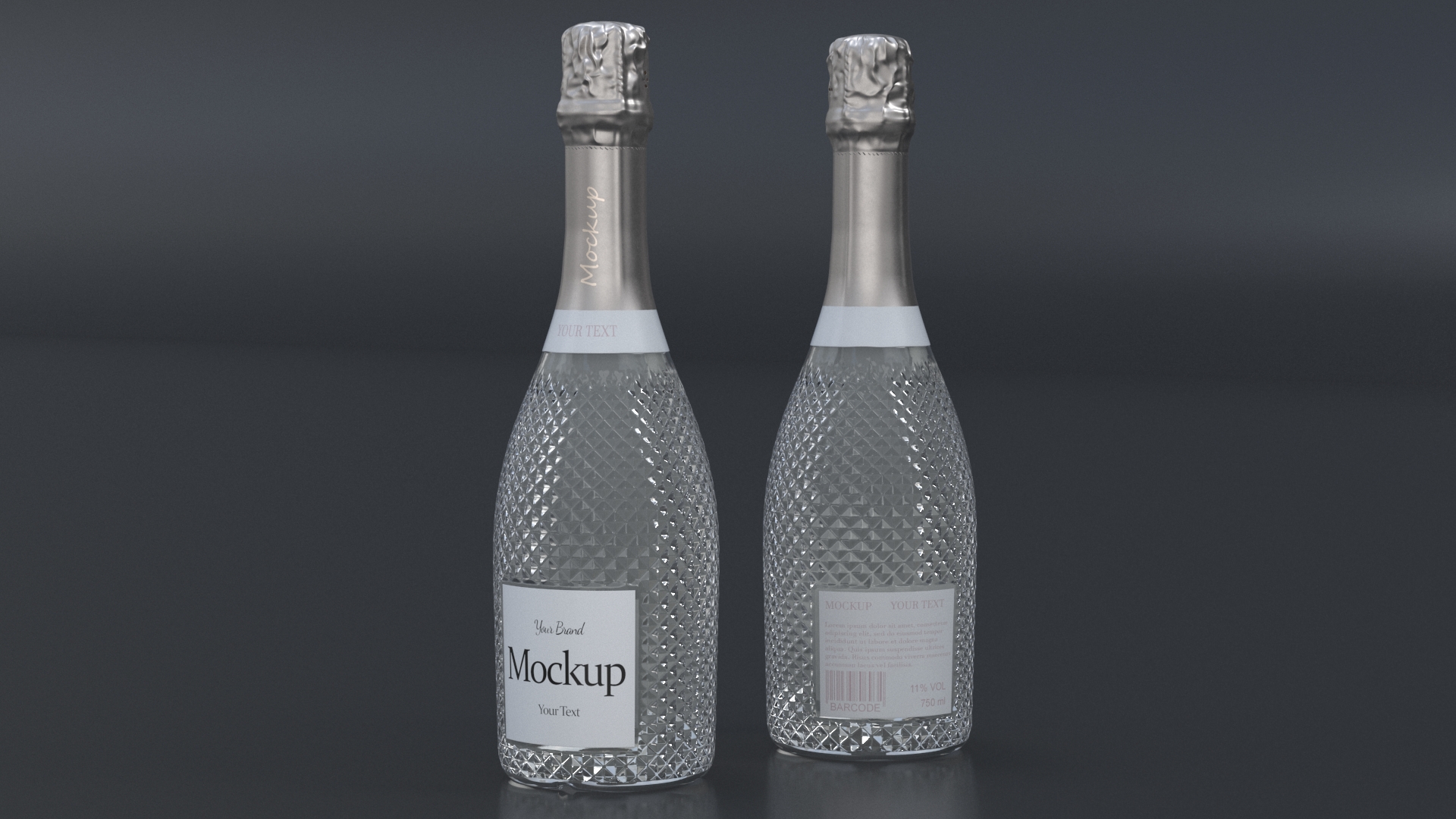 3D Mockup Sparkling Wine Bottle model