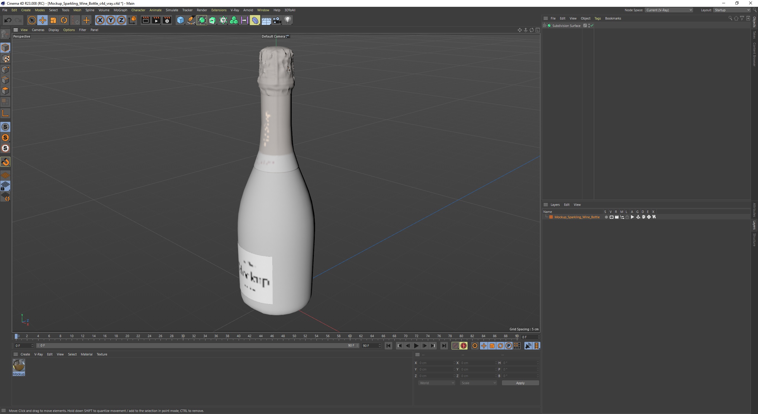 3D Mockup Sparkling Wine Bottle model