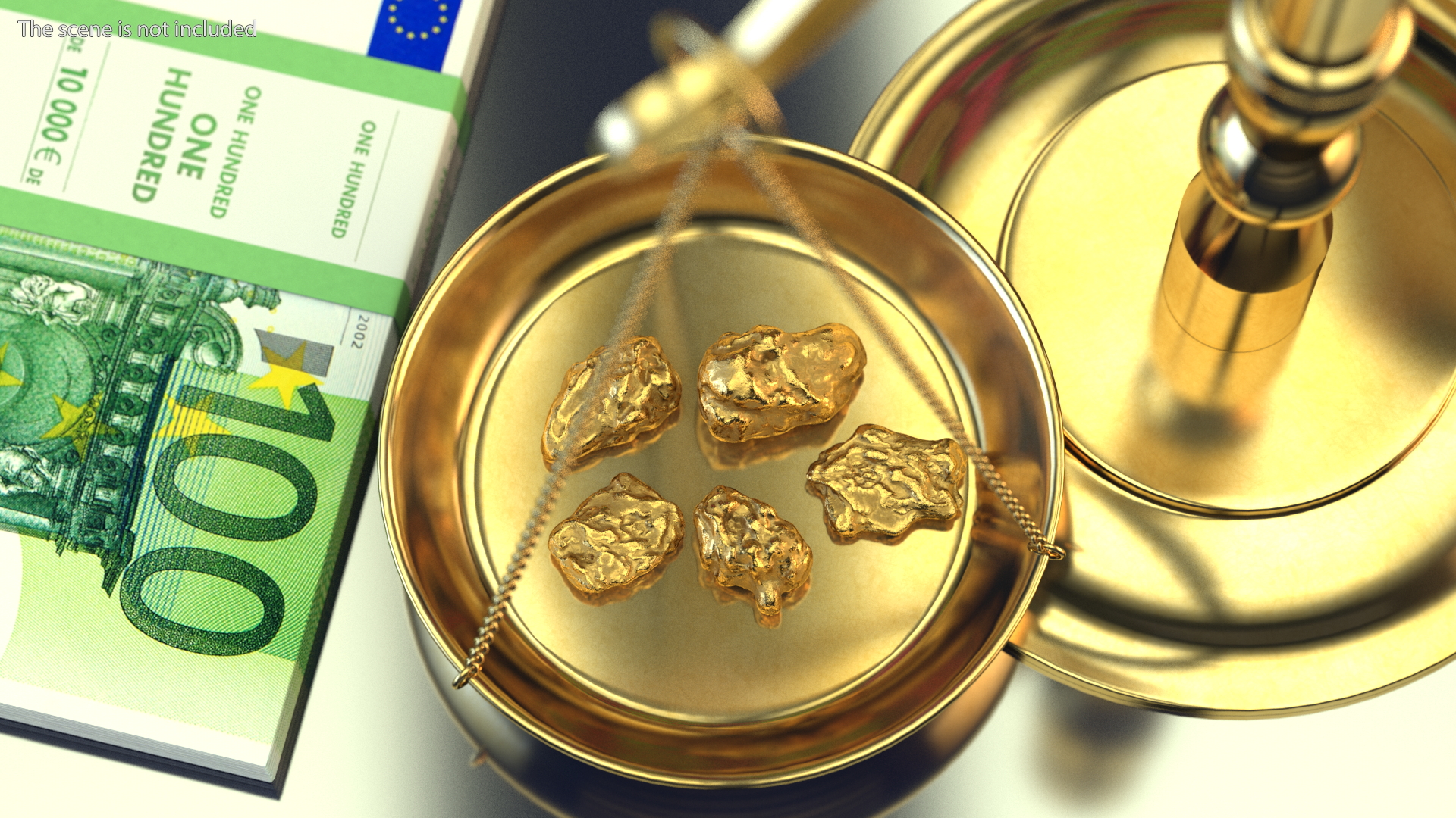 3D Metallic Gold Small Minerals model