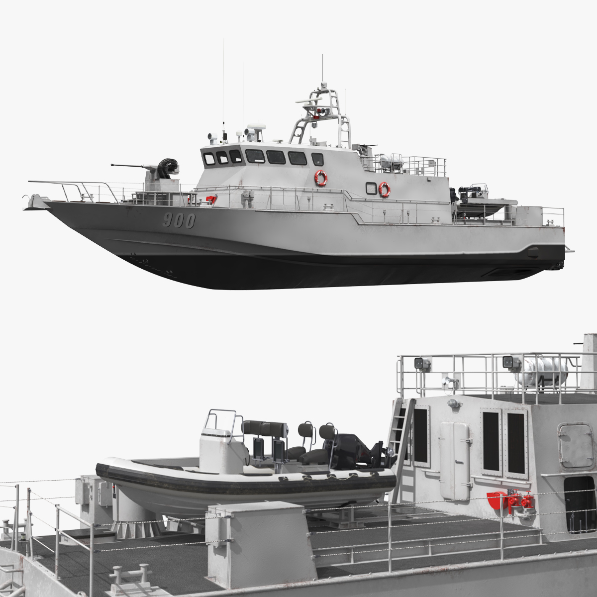 Shaldag MK 5 Patrol Boat Simplified 3D model preview