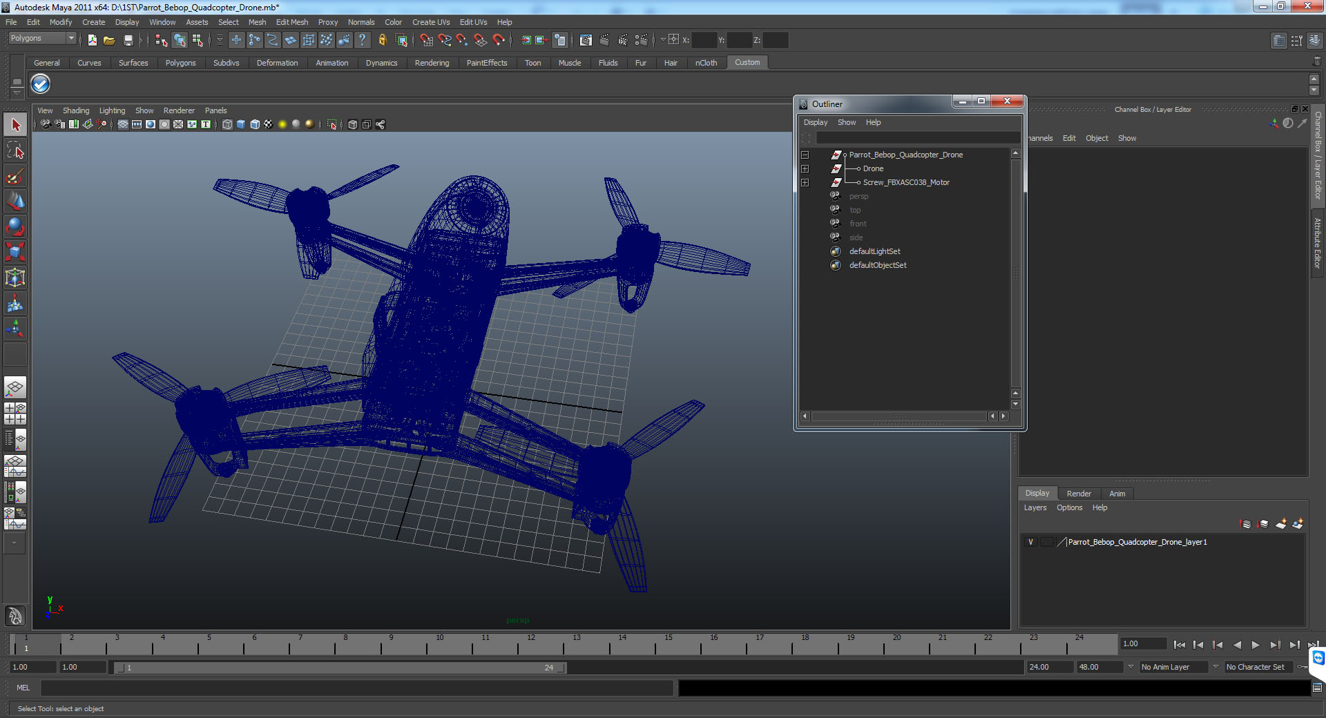 Parrot Bebop Quadcopter Drone 3D model