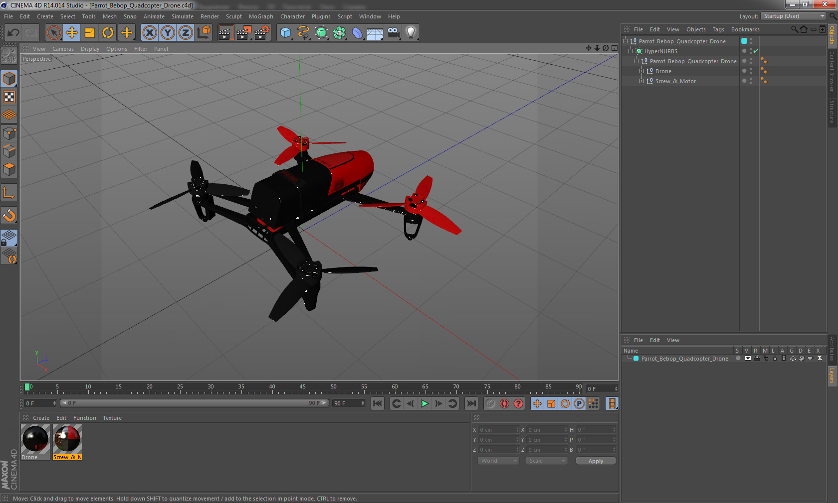 Parrot Bebop Quadcopter Drone 3D model