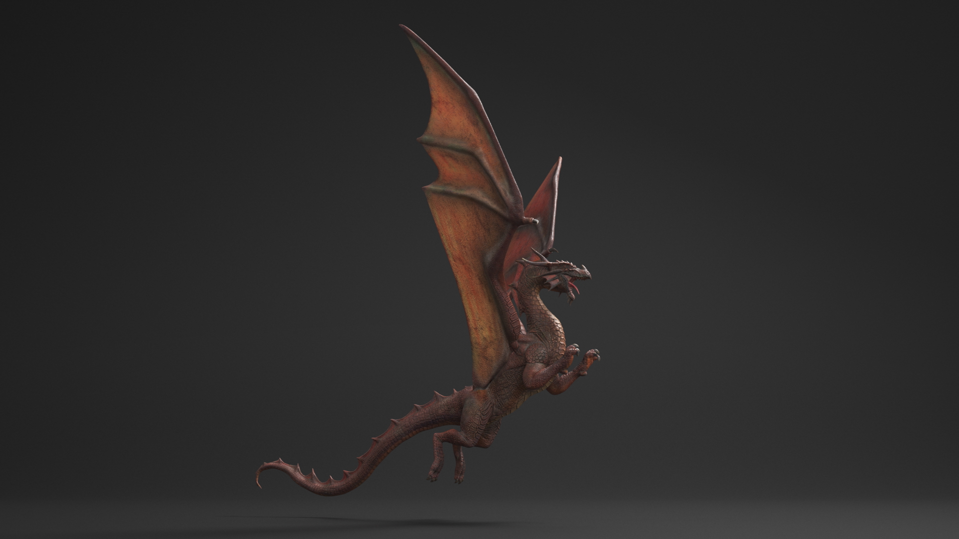 3D Mythical Dragon Creature Flying