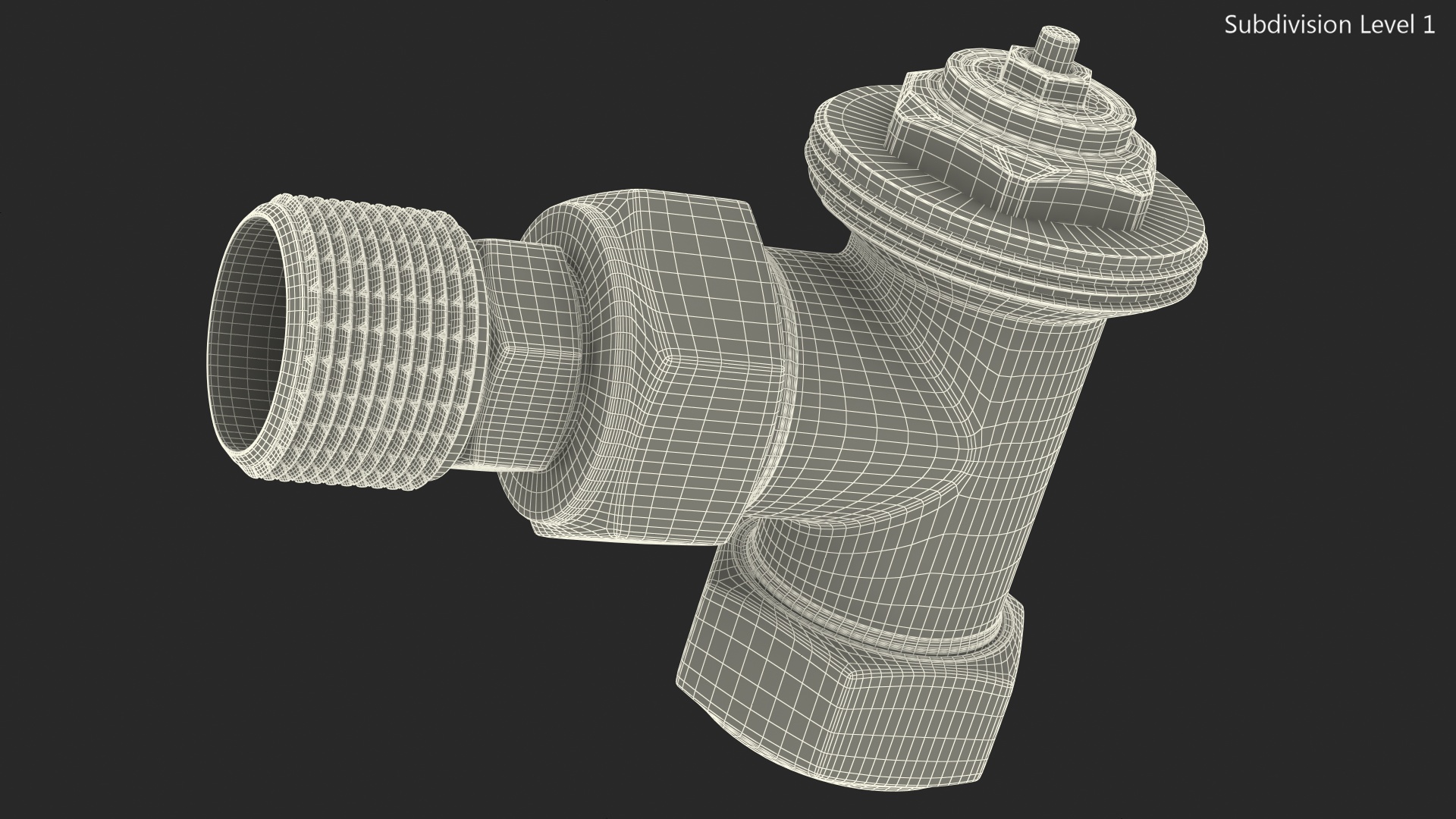 Angled Thermostatic Radiator Valve 3D model