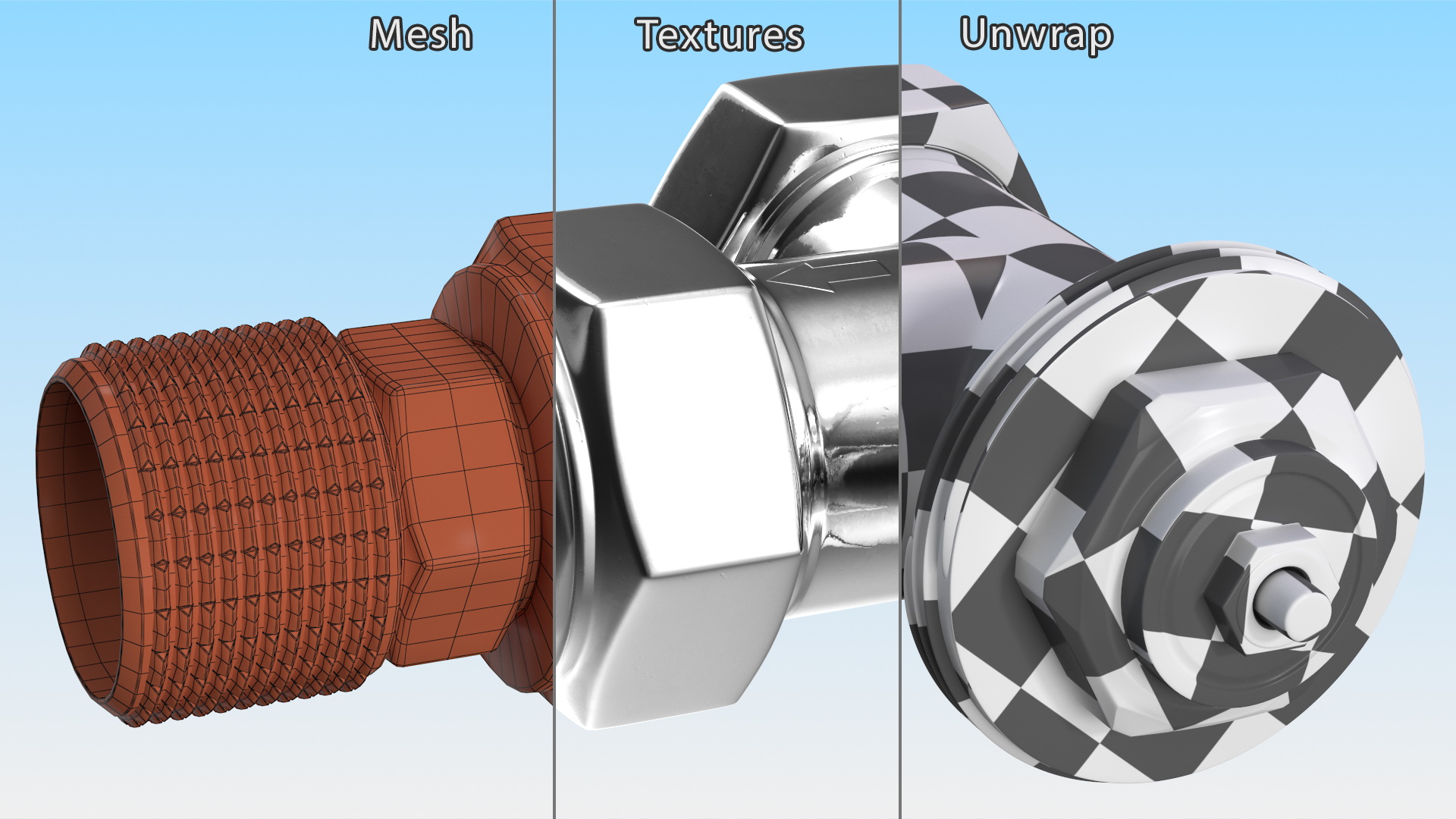 Angled Thermostatic Radiator Valve 3D model