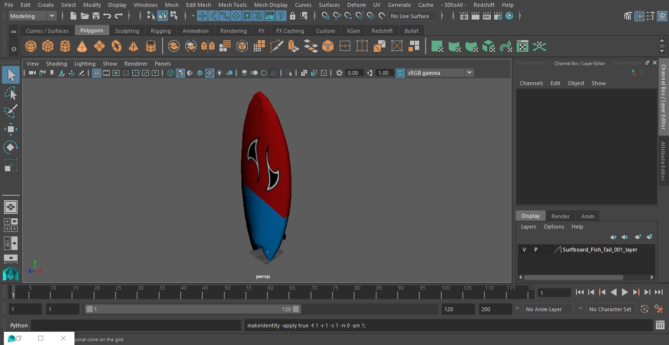 Surfboard Fish Tail 3D model