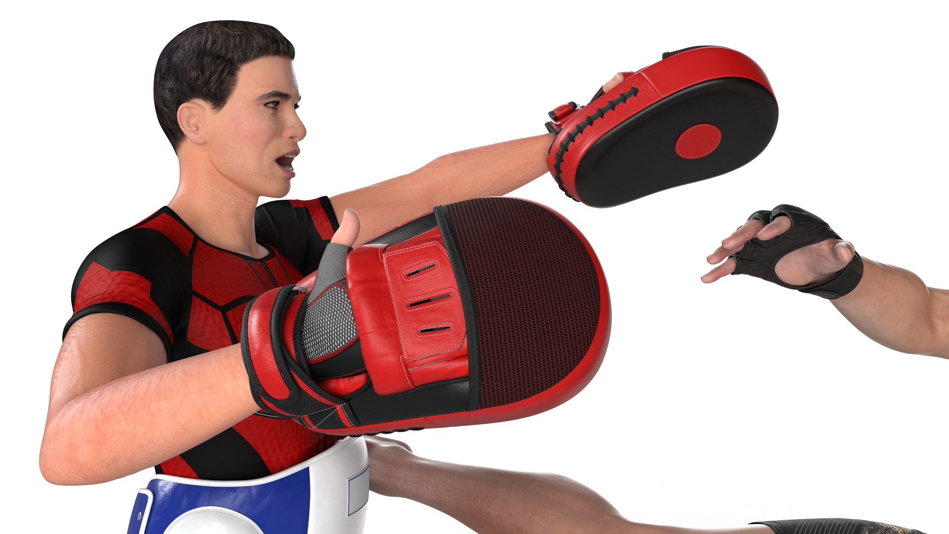 Fighter UFC MMA Training with Coach Fur 3D model