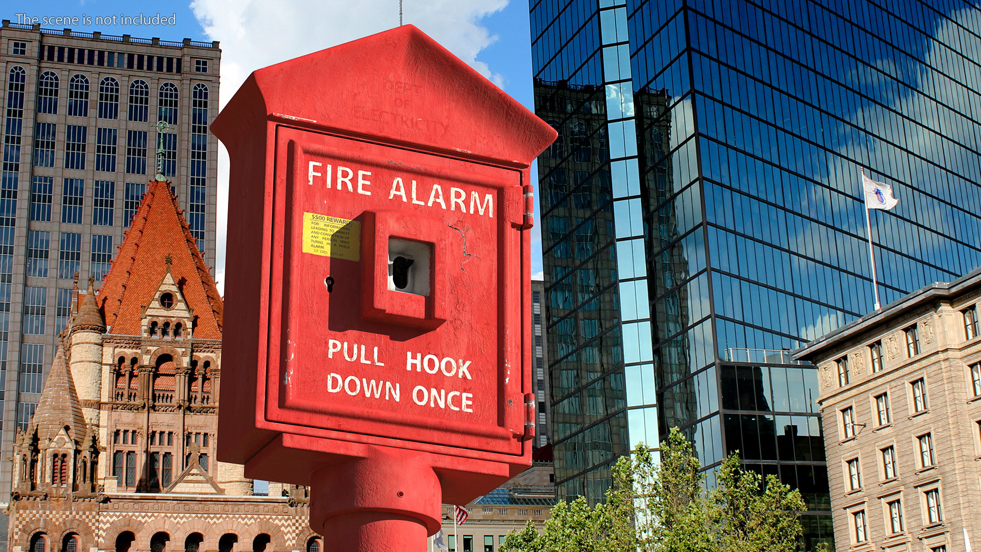 3D model Retro Fire Alarm Call Box Aged