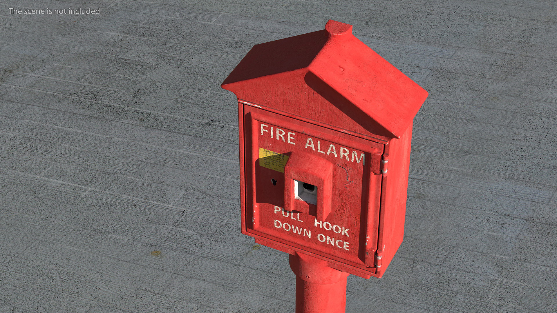 3D model Retro Fire Alarm Call Box Aged