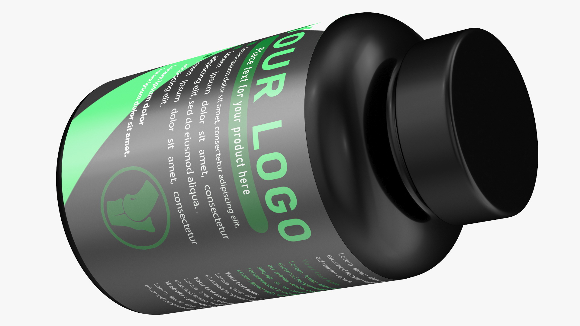 Plastic Jar Mockup Green 3D model