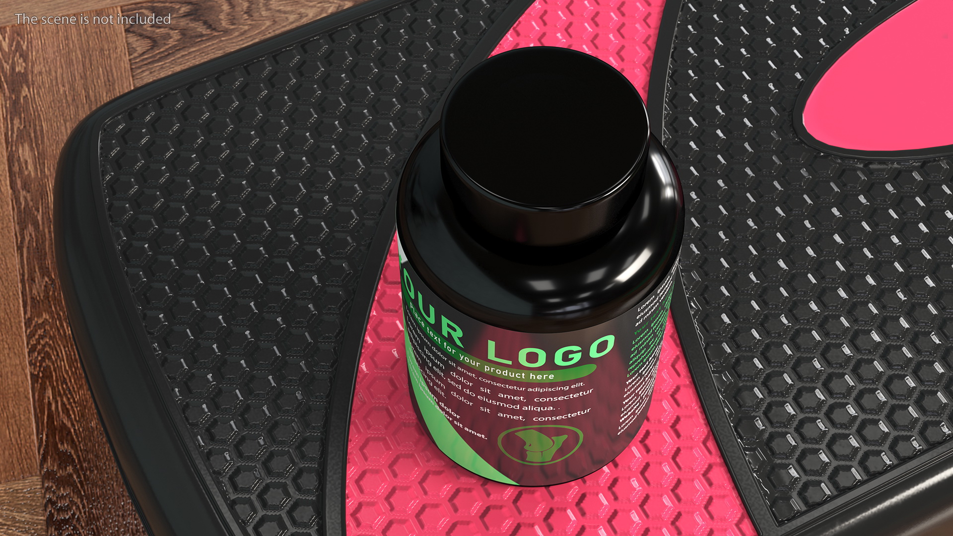 Plastic Jar Mockup Green 3D model