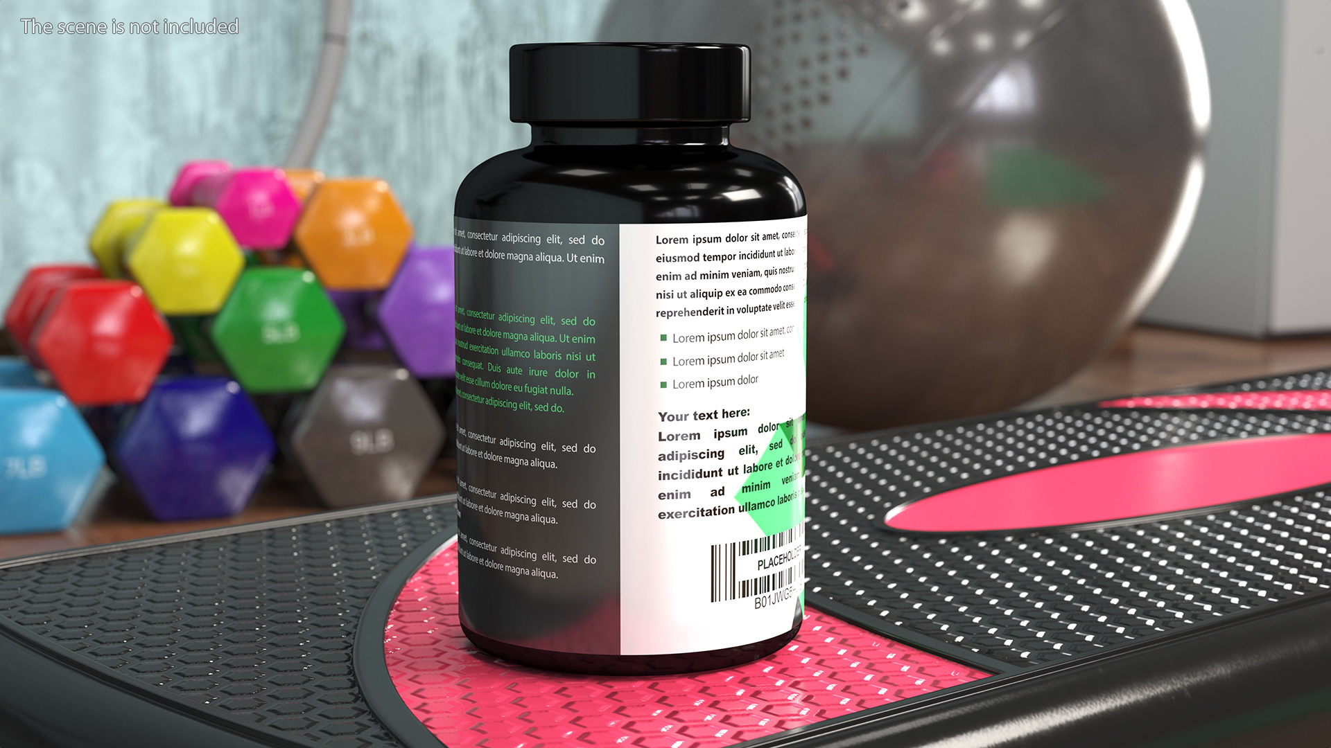 Plastic Jar Mockup Green 3D model