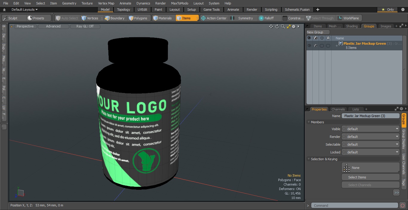 Plastic Jar Mockup Green 3D model