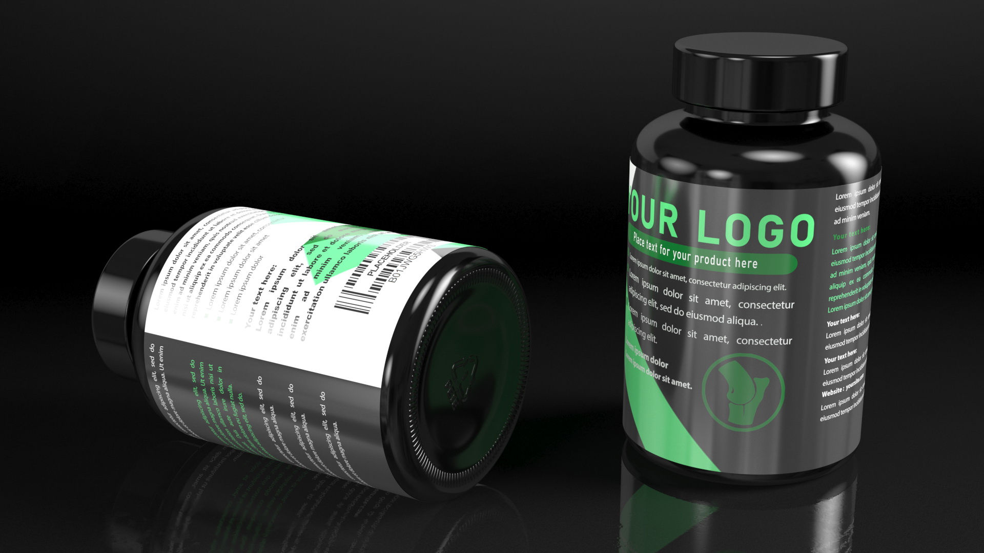 Plastic Jar Mockup Green 3D model