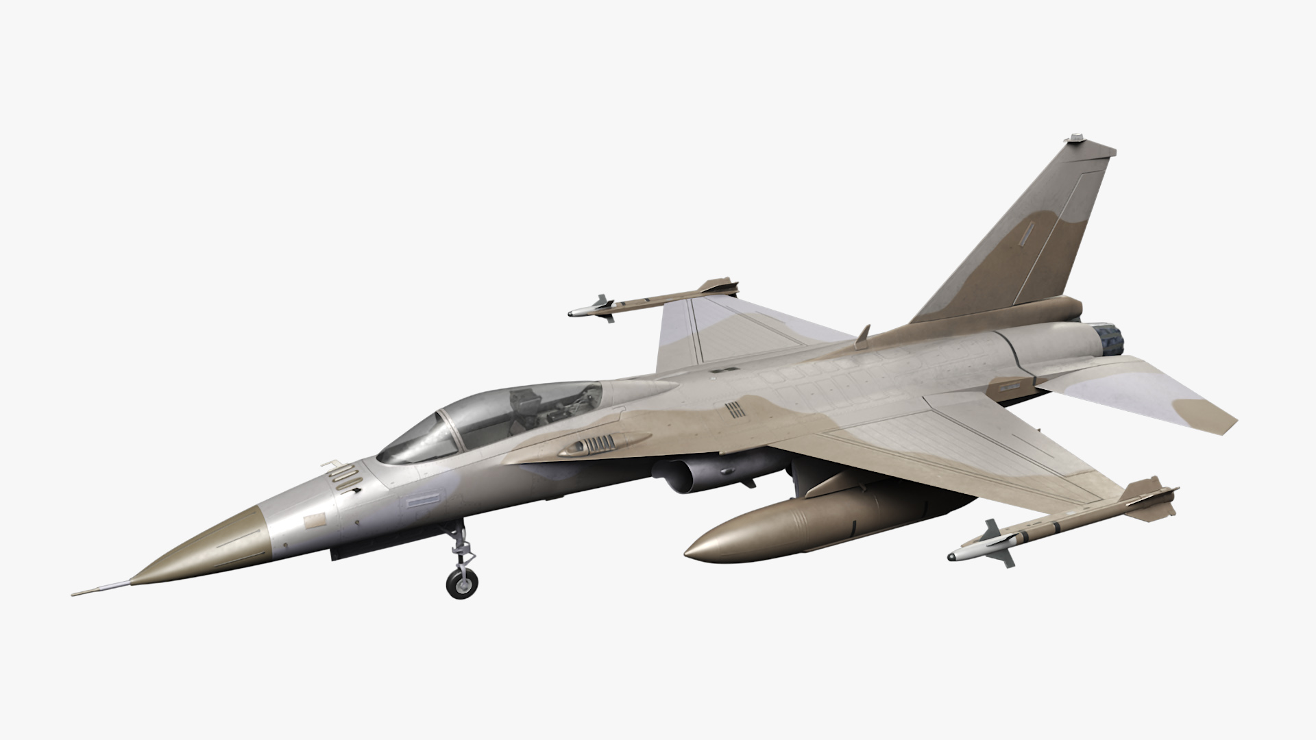 Hardened Aircraft Shelter with Fighter Jet Inside 3D model