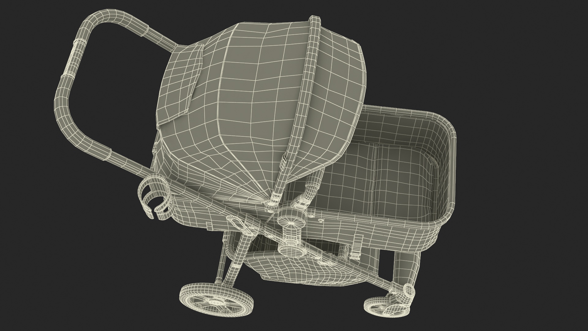 Foldable Sleeping Bassinet Beige 3D