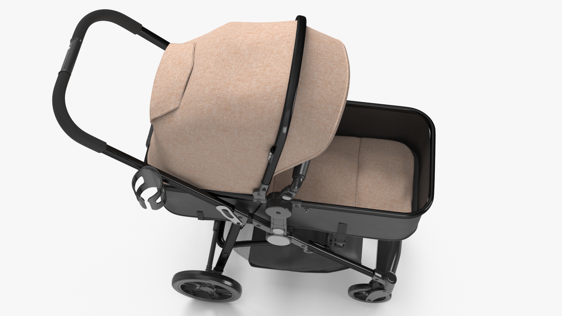 Foldable Sleeping Bassinet Beige 3D
