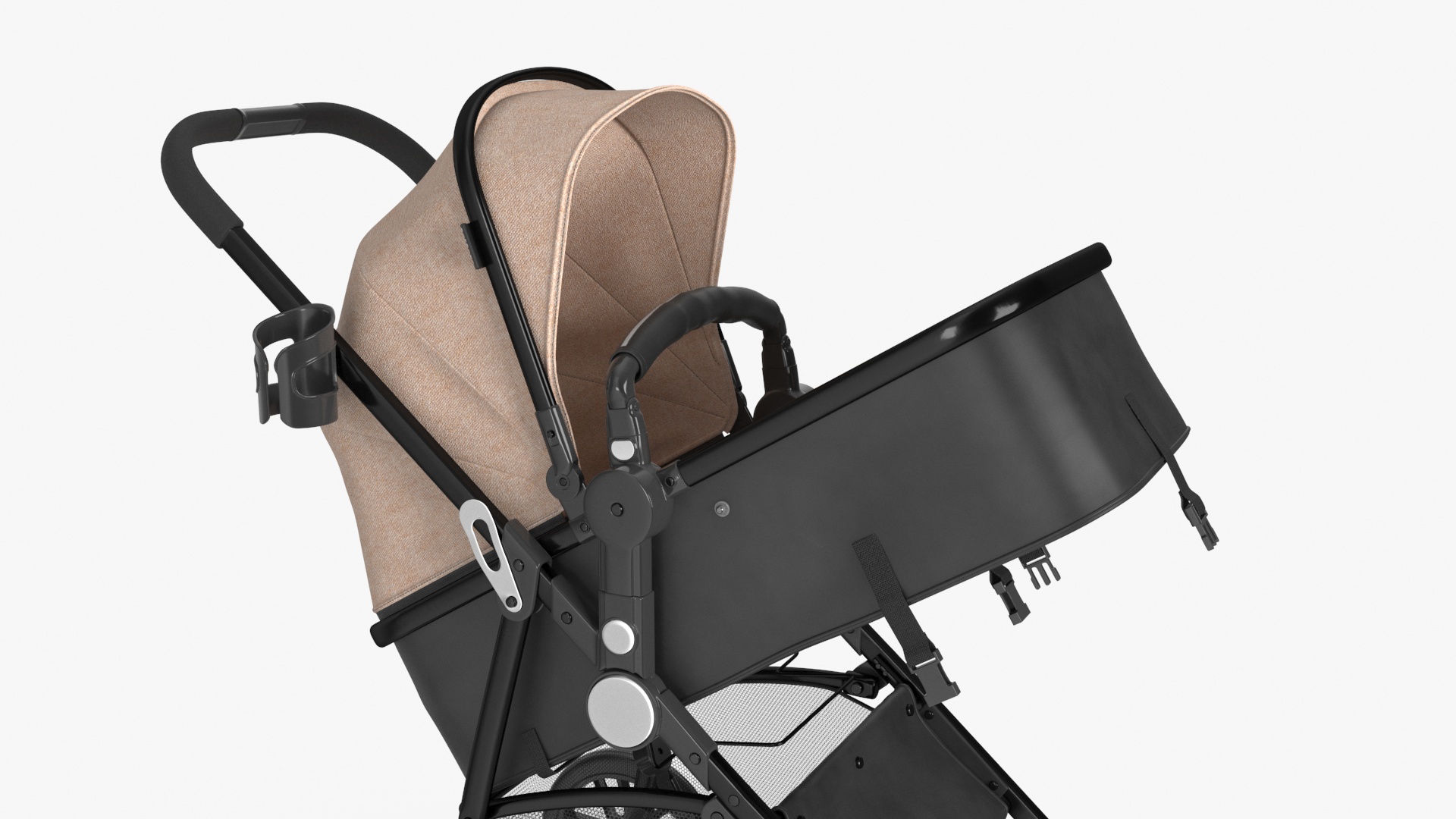 Foldable Sleeping Bassinet Beige 3D