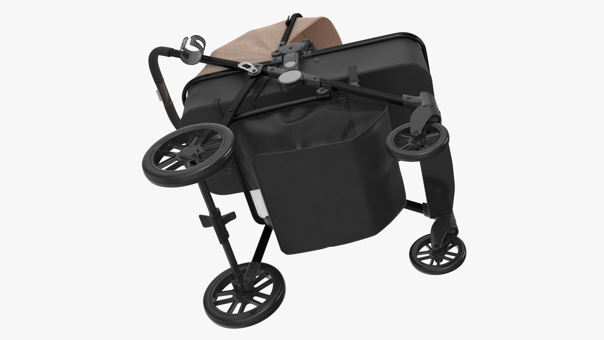 Foldable Sleeping Bassinet Beige 3D