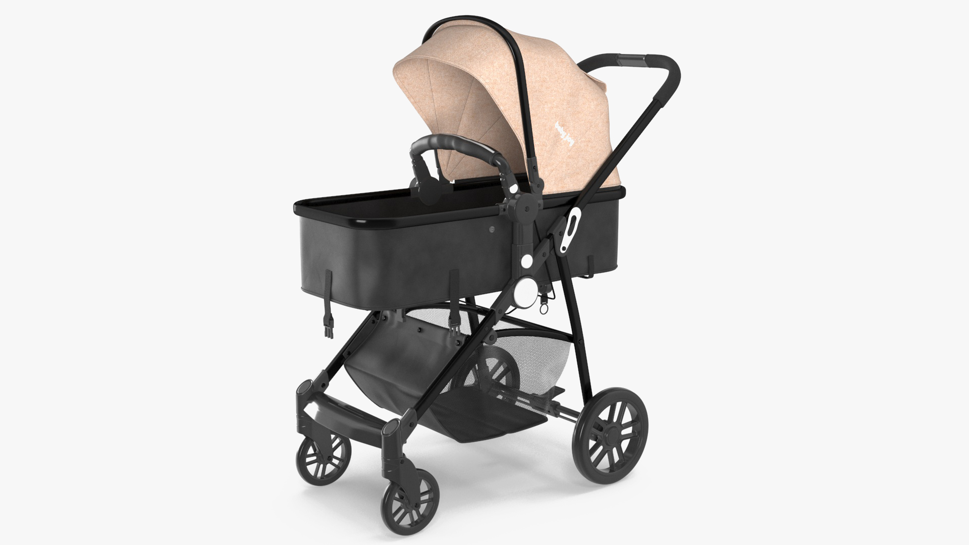 Foldable Sleeping Bassinet Beige 3D